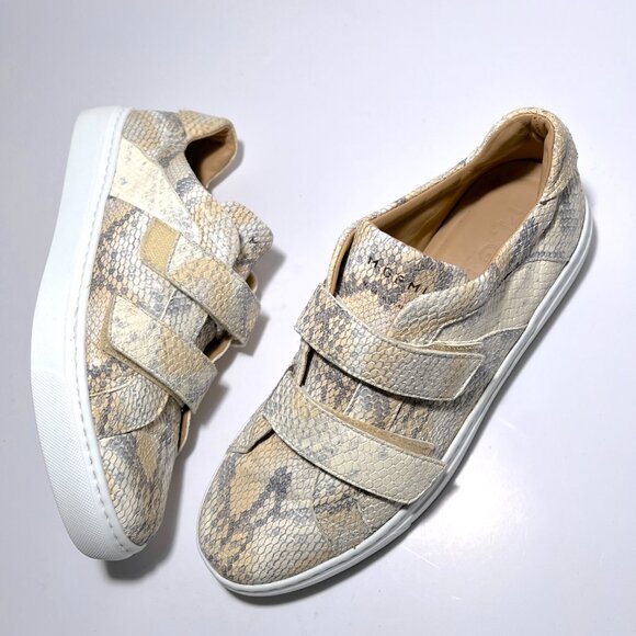 M. Gemi The Giovanna Python Leather Velcro Sneakers - Picture 2 of 15